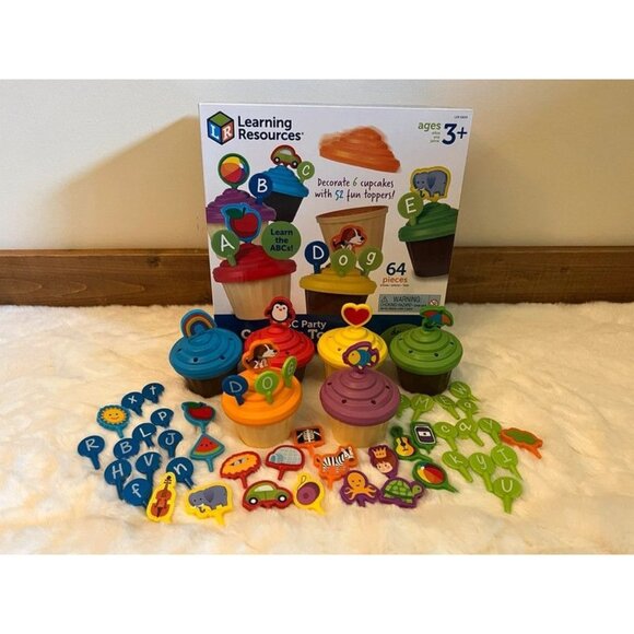 Children’s Learning Game “ ABC Party Cupcake Toppers” - Picture 1 of 5